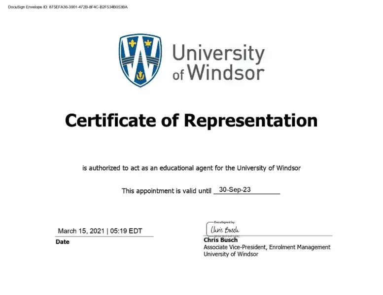 Сертификат по международному образованию №1 - Unistudy.kz